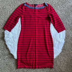 Tommy Hilfiger Dress Red Blue Striped Womens Size Small